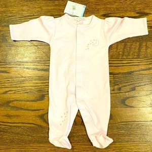 Kissy Kissy - Night Moon Piqué Pima Pink Cotton Footie